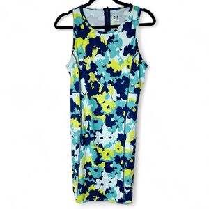 Title Nine Women's Buttah Pieced Aqua Seal Tank Top Racerback Dress Floral Sz M